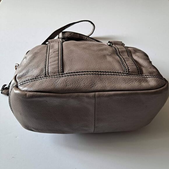 Calvin Klein Bag Women Taupe Leather Hobo Shoulder Strap Silver Hardware Taupe - Picture 12 of 16